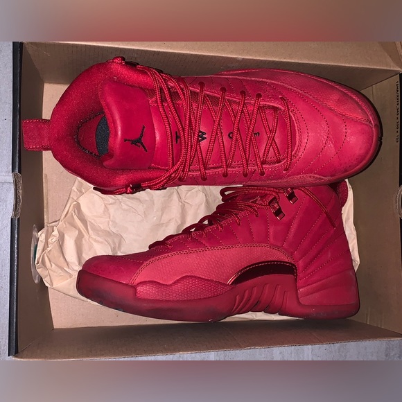 All red Jordan 12s - Picture 2 of 3